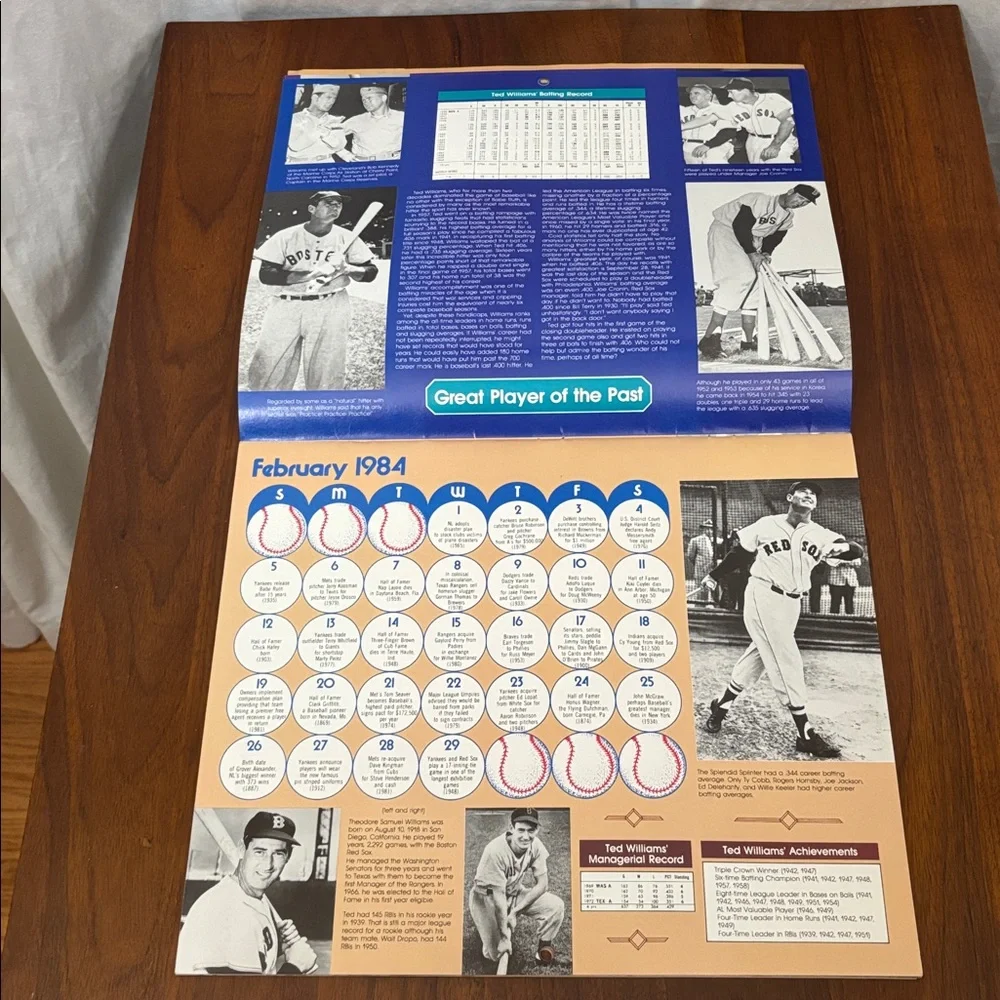 Vintage 1984 Macmillan baseball calendar